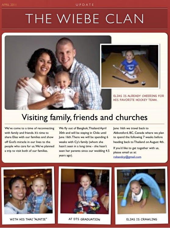 The Wiebe family with Elias